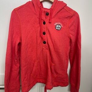 Hollister Coral Button-Up Hoodie